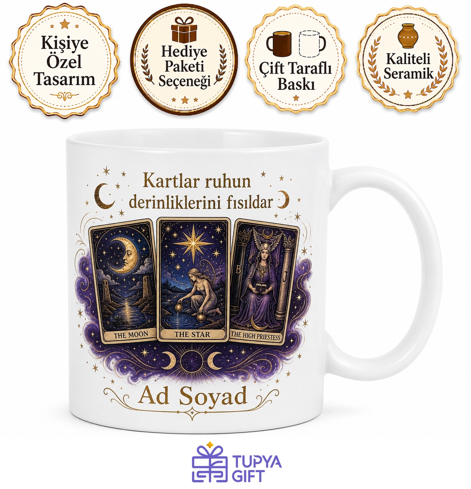 Tarot Okuyucusuna Mistik Kartlar Gelecek Tahmini Çay Kupası Hediye Bardak