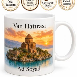 Akdamar Adası Van Gölü Hatırası Hediye Kupa Bardak Edremit Anı