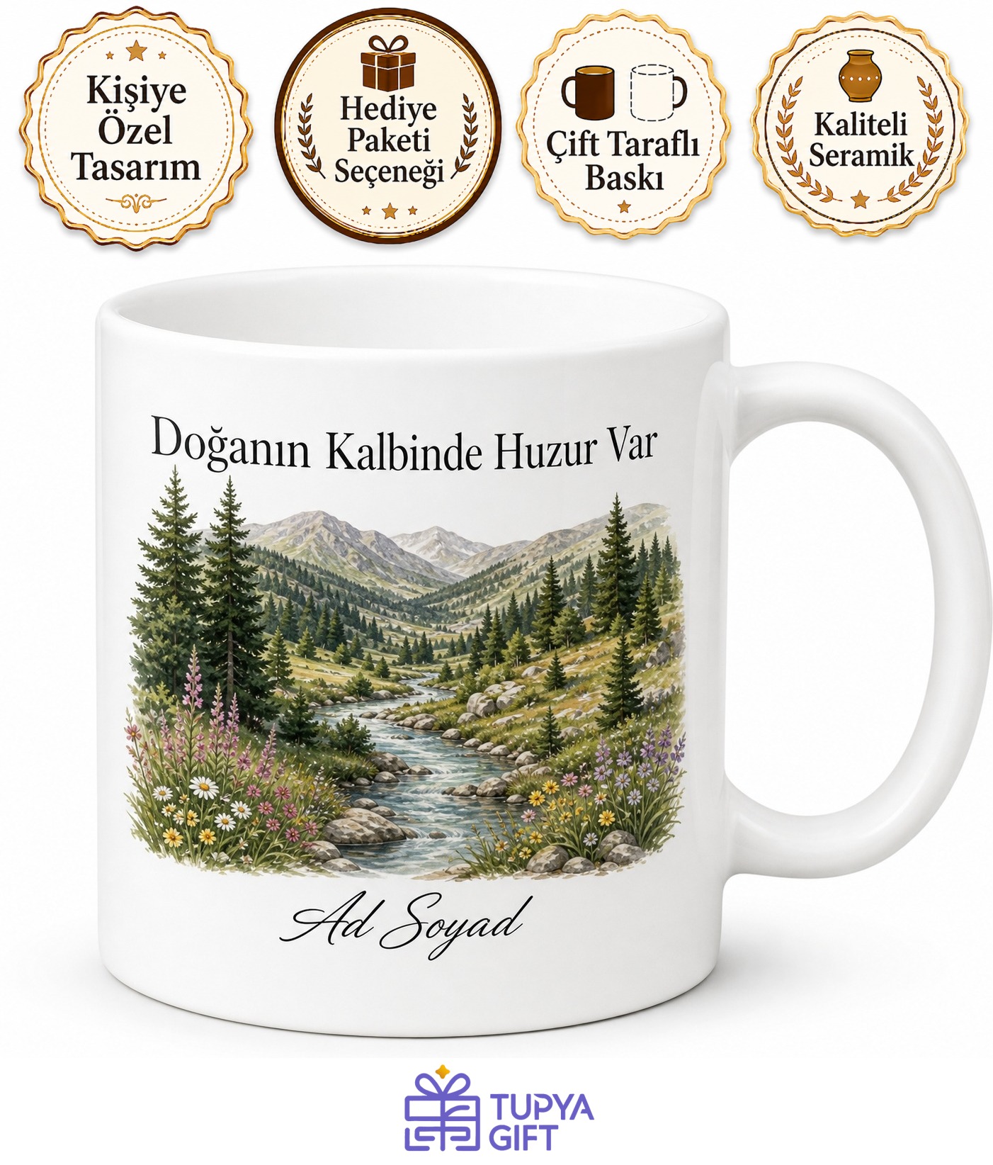 Çameli Doğa Güzellikleri Denizli Hatırası Kahve Kupası Hediye Bardak
