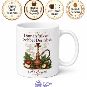 Nargileciye Hediye Kafe Ruhu Elmalı Naneli Köz Hazırlayanlara Özel Tasarım Kupa Bardak