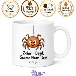 Örümcek Besleyen Korkusuz Hayvansevere Esprili Kupa Bardak Hediye