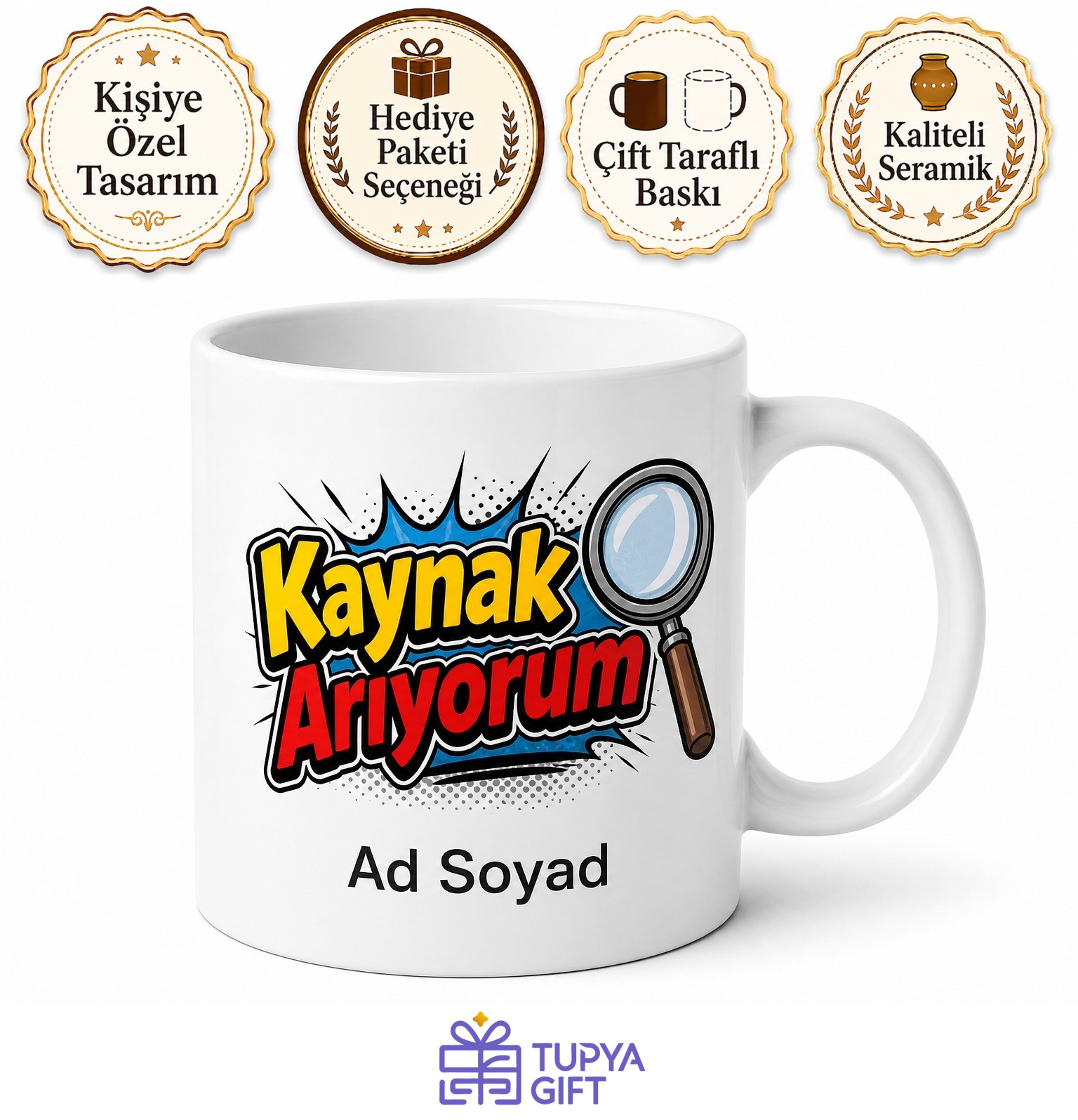Kaynak Arıyorum Yazılı Komik Baskılı Kupa Bardak Esprili Hediye