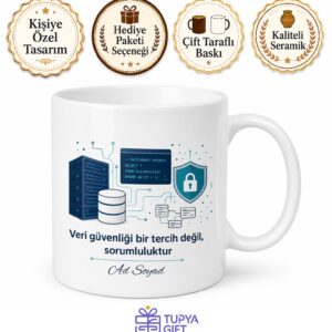 Bilişim Sistemleri Veri Tabanı Mimarisi Güvenlik Temalı Kupa Bardak Hediye