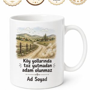 Köy Yolu Tozu Temalı Esprili Kupa Bardak Komik Hediye Porselen Mug