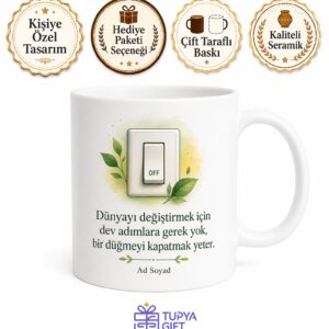 Enerji Tasarrufu Yapanlara Işıkları Kapatma Fişleri Çekme Bilinci Kupa Hediye Bardak
