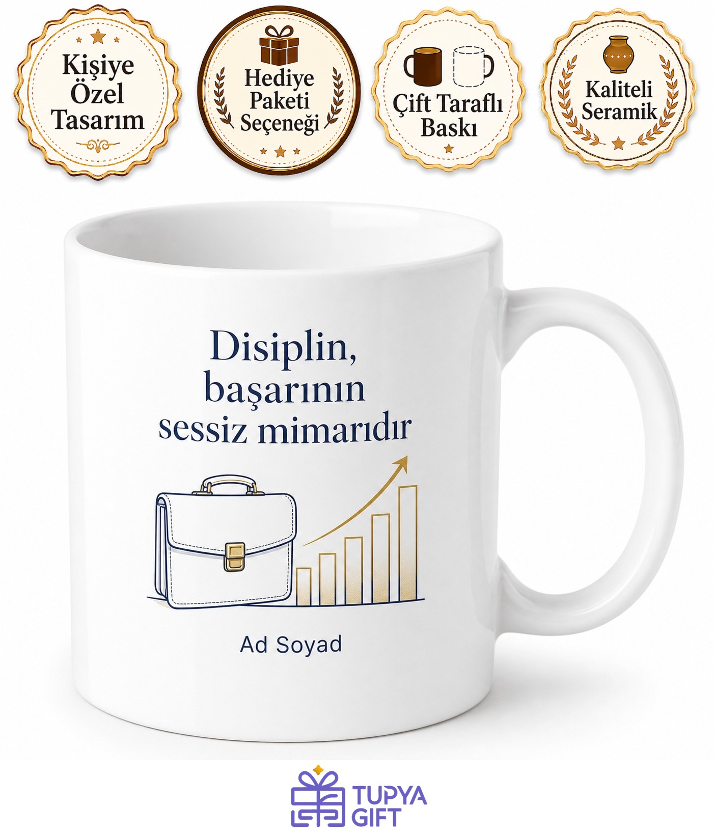 İlk İş Yerimdeki Patronuma Şirket Kültürü İş Disiplini Kupası Hediye Bardak