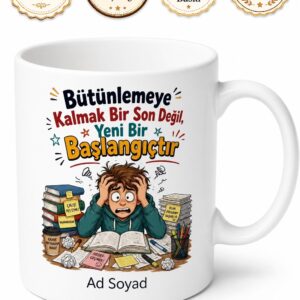 Bütünleme Temalı Komik Öğrenci Kupası Baskılı Hediye Kupa Bardak