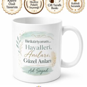 Biriktiriyorum Yazılı Motivasyon Kupa Bardak Özel Tasarım Hediye