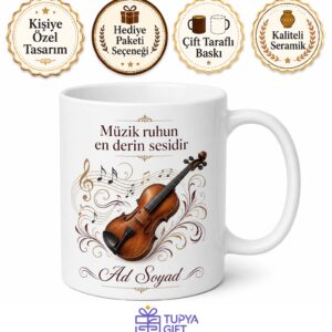 Keman Virtüözüne Özel Klasik Müziğin Zarafeti Şık Kupa Bardak Hediye