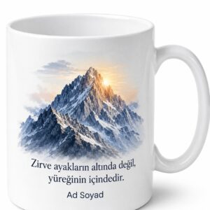 Niğde Aladağlar Demirkazık Zirvesi Tırmanış Temalı Baskılı Porselen Kupa Bardak Hediye