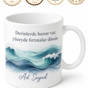 Su Grubu Burçlarına Özel Okyanus Dalgalı Sakinleştirici Kupa Bardak Hediye