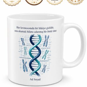Genetik Uzmanına Kromozom Haritası Yaşam Şifresi DNA Sarmalı Kupa Hediye Bardak