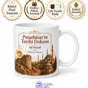 Pınarhisar Tarihi Dokusu Kırklareli Hatırası Hediye Kupa Bardak Porselen