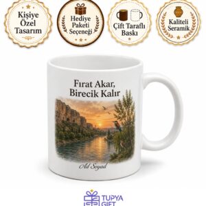 Birecik Fırat Nehri Doğa Temalı Urfa Hatırası Kupa Bardak Hediye