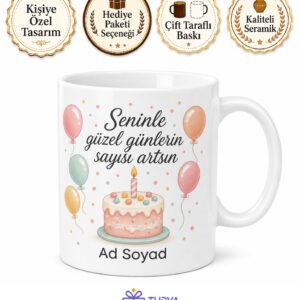 Kişiye Özel Kupa Bardak Doğum Günü ve Özel Gün Hediyesi İsimli Bardak