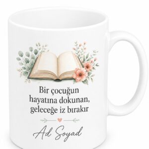 İsim Yazılı Öğretmenler Günü Hediyesi Kupa Bardak Özel Tasarım Baskılı