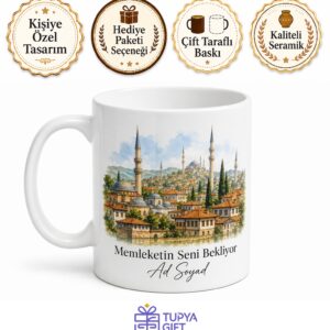 Kişiye Özel Memleket Temalı Doğum Günü Kupa Bardak İsimli Hediye