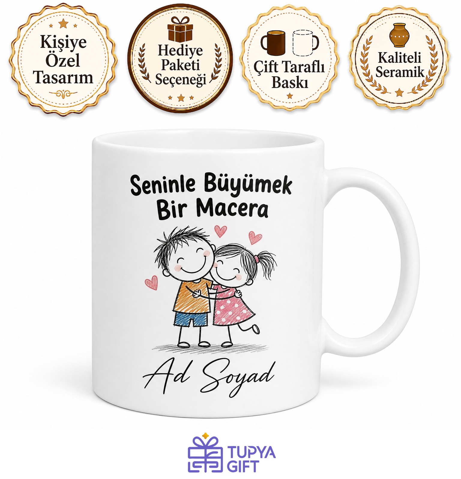 Kardeşe Doğum Günü Hediyesi Kişiye Özel Esprili Baskılı Kupa Bardak