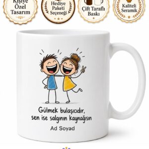 Kahkaha Seven Arkadaş İçin Fotoğraflı ve İsimli Baskılı Kupa Bardak Esprili Hediye