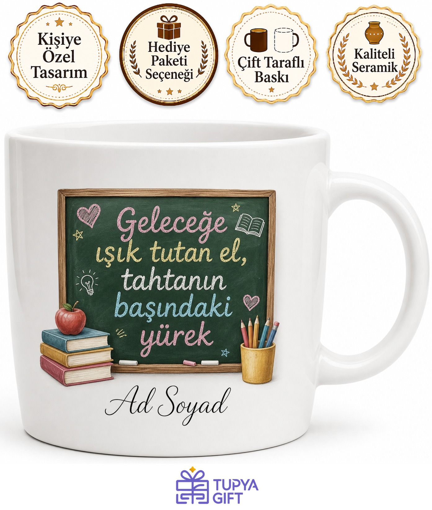 Öğretmen Sınıf Tahtası Eğitim Neferi Öğrenci Sevgisi Kupa Bardak Hediye