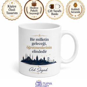 Kişiye Özel Memleket Temalı Öğretmen Hediyesi Kupa Bardak İsimli Hediyelik