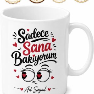 Kıskançlık Krizlerine Giren Sevgiliye Sadece Sana Bakıyorum Kupası Hediye