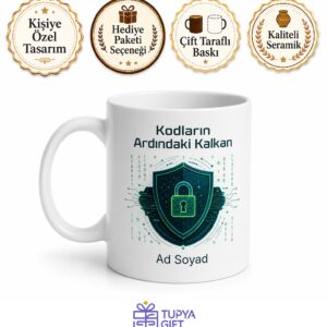 Siber Güvenlik Temalı Kişiye Özel Baskılı Kupa Bardak Hediye