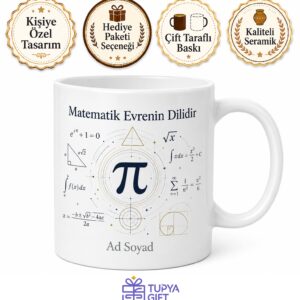 Matematikçiye Pi Sayısı Geometrik Formül Teorem Hediye Kupa Bardak