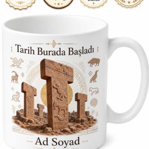 Göbeklitepe Temalı Şanlıurfa Kupası Baskılı Porselen Kupa Bardak Hediye