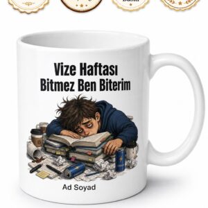 Vize Haftası Yazılı Komik Baskılı Kupa Bardak Öğrenci Hediye