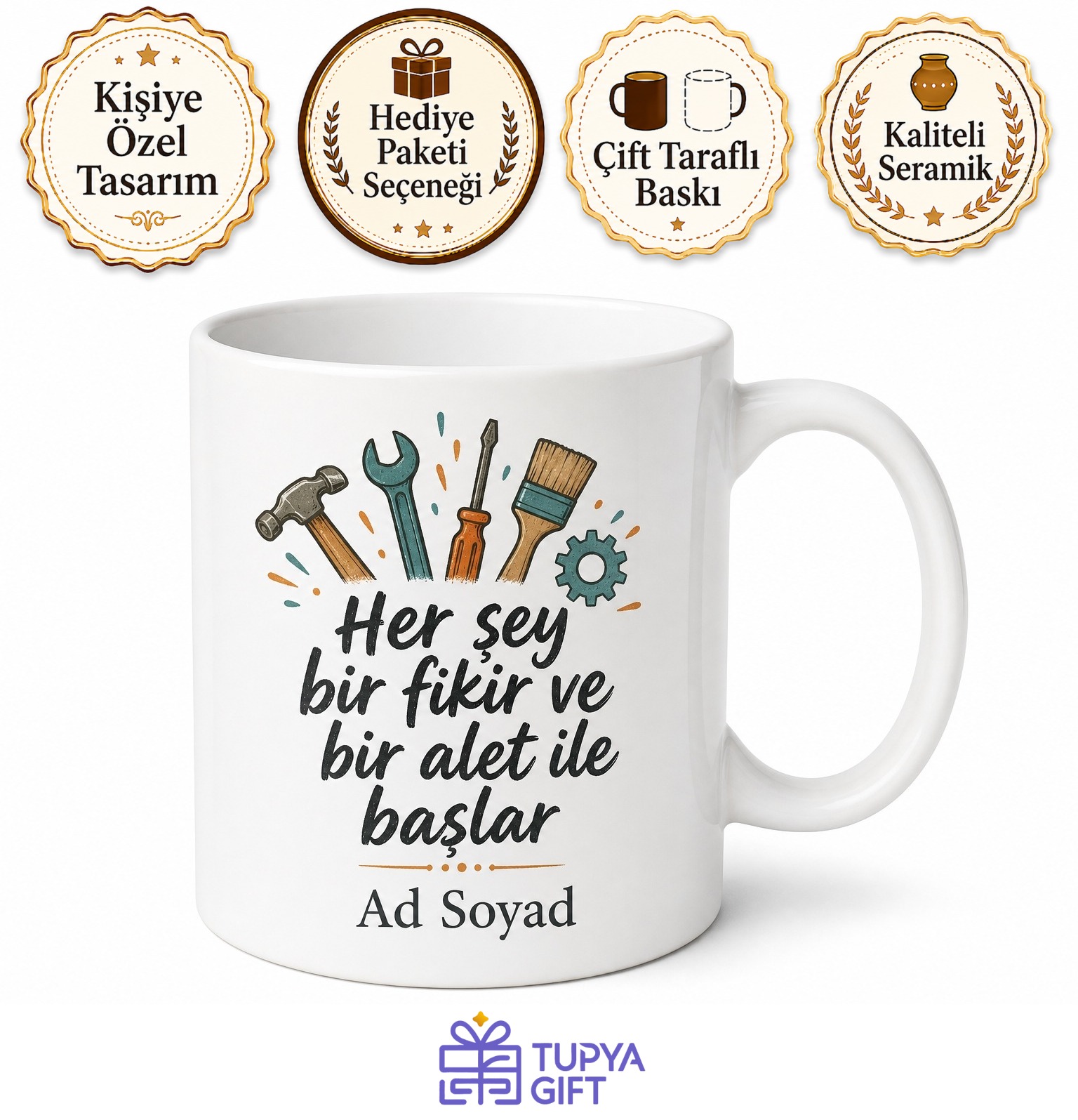 Kendin Yap Meraklısı İçin Kişiye Özel Baskılı Kupa Bardak Hediye
