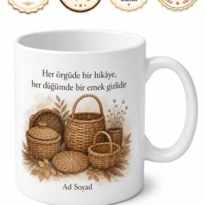 Sepetçilik Temalı Özel Tasarım Baskılı Kupa Bardak Hediye Porselen Mug