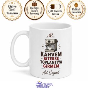 Kahve Makinesinin Başından Ayrılmayan Ofis Tiryakisi Kupa Bardak Hediye