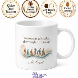 Sosyoloğa Hediye Toplum Davranışı Göç Dalgaları Saha Araştırması Temalı Kupa Bardak