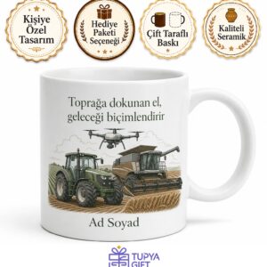 Tarım Makineleri Öğrencisine Modern Çiftçilik Ziraat Teknolojisi Kupa Hediye