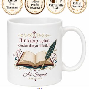 Türkçe Öğretmeni İçin Kişiye Özel Mesajlı Baskılı Kupa Bardak Okul Hediyesi