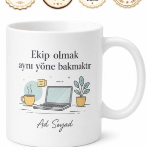 Mesai Arkadaşına Hediye Ofis Temalı Baskılı Porselen Kupa Bardak Hediye
