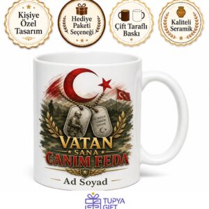 Asker İsmi Yazılı Baskılı Kupa Bardak Askerlik Hediye Hatıra