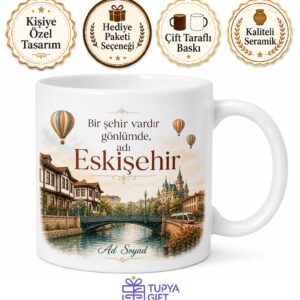 Eskişehir Temalı Kişiye Özel Baskılı Kupa Bardak Memleket Hediye