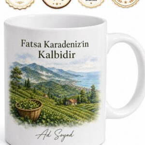 Fatsa Karadeniz Ruhu Yayla Havası Ordu Hatırası Porselen Kupa Bardak Hediye