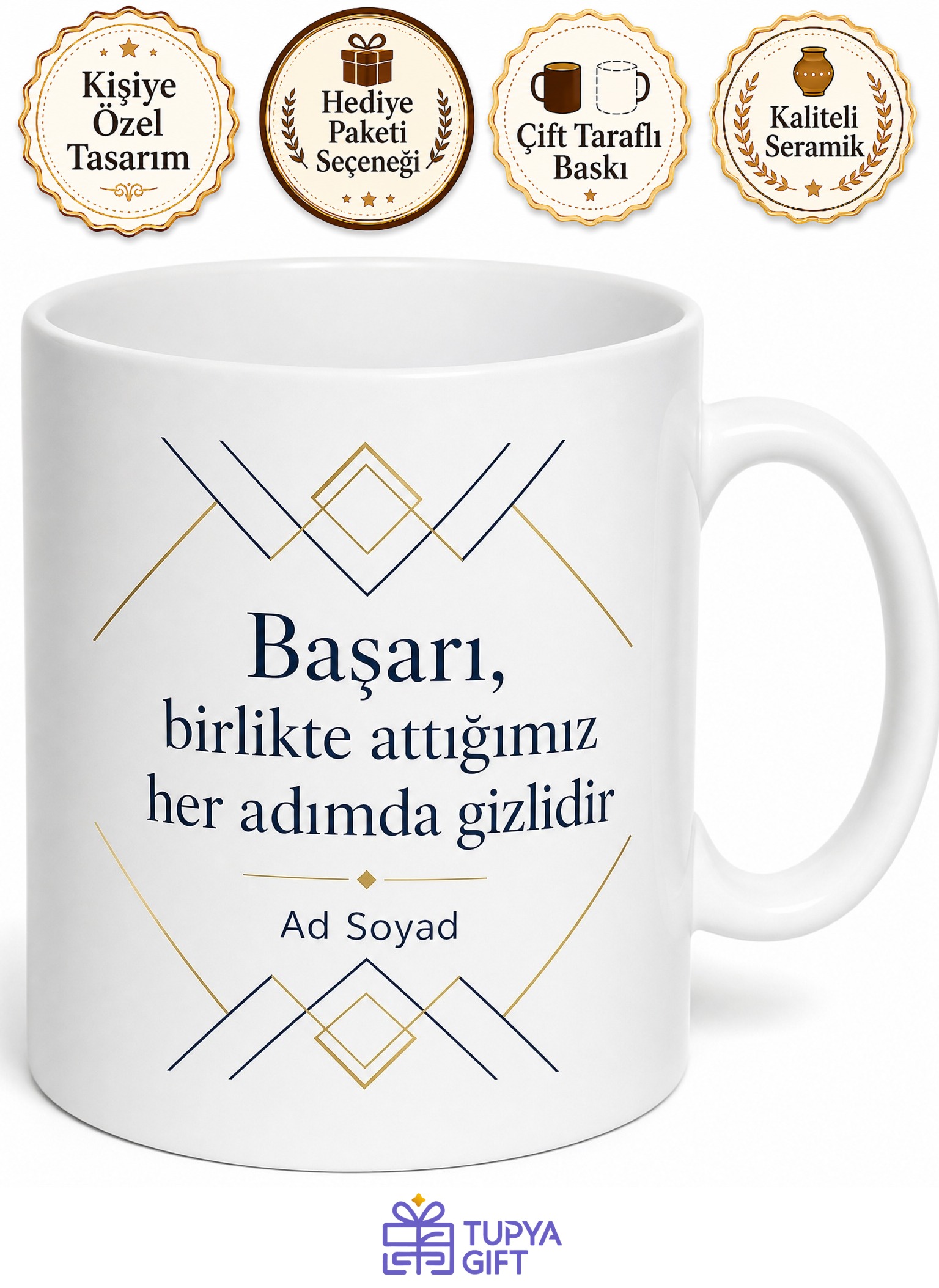 İsimli Firma Kupası Baskılı Kurumsal Hediye Kupa Bardak Özel Tasarım