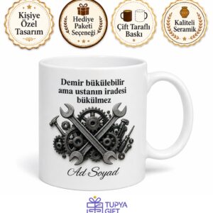 Makine Ustasına Özel Kupa Bardak Hediye Baskılı Porselen Mug