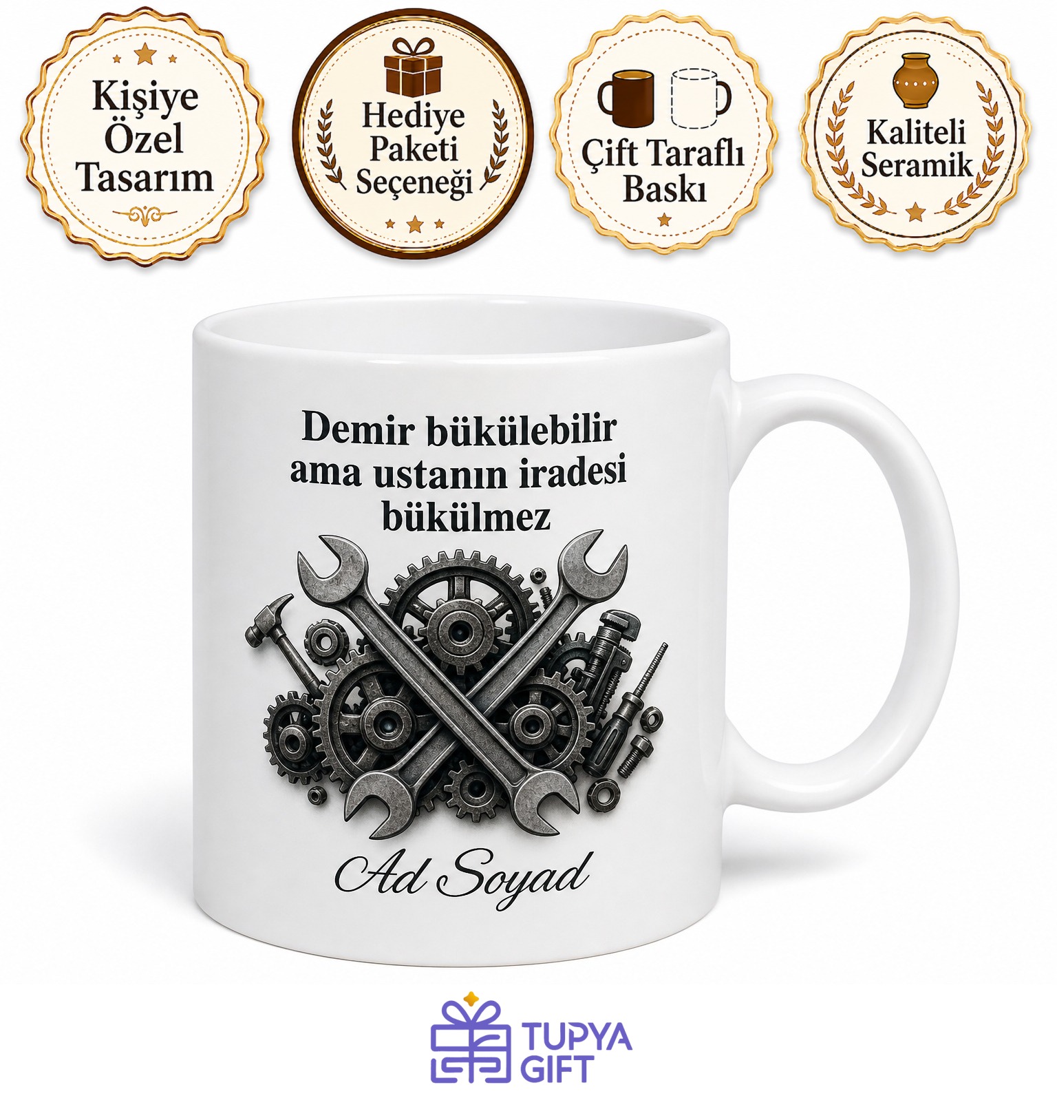 Makine Ustasına Özel Kupa Bardak Hediye Baskılı Porselen Mug