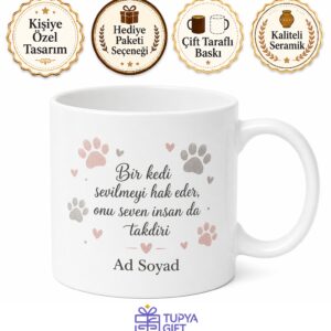 Kedi Annesine Hediye Dünyanın En İyi Kedi Annesi Çay Kupası Bardak