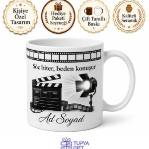 Sessiz Sinema Ustalarına Beden Dili Oscar Ödüllü Oyuncu Kupa Bardak Hediye