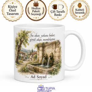 Memleket Çeşmesi Temalı Baskılı Kupa Bardak Nostaljik Hediye