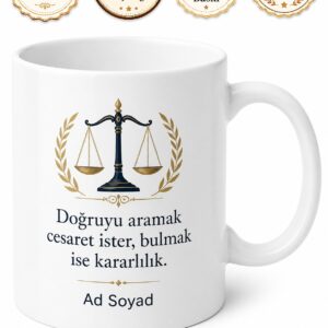 Denetçiye Hediye İsimli Baskılı Kupa Bardak Özel Tasarım Porselen