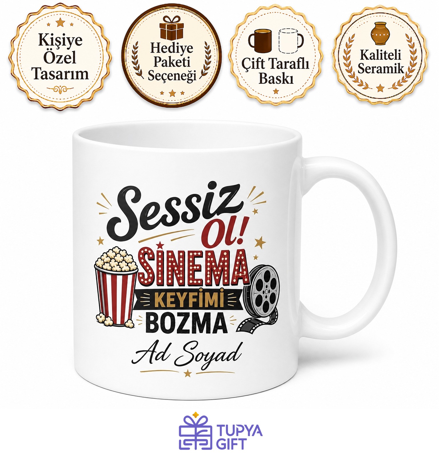 Filmi İzlerken Konuşanlara Sessiz Ol Sinema Keyfimi Bozma Kupası Hediye