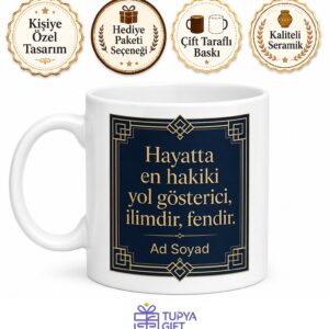 Erkeğe Hediye Tasarımlı Baskılı Porselen Kupa Bardak Özel Tasarım Hediye