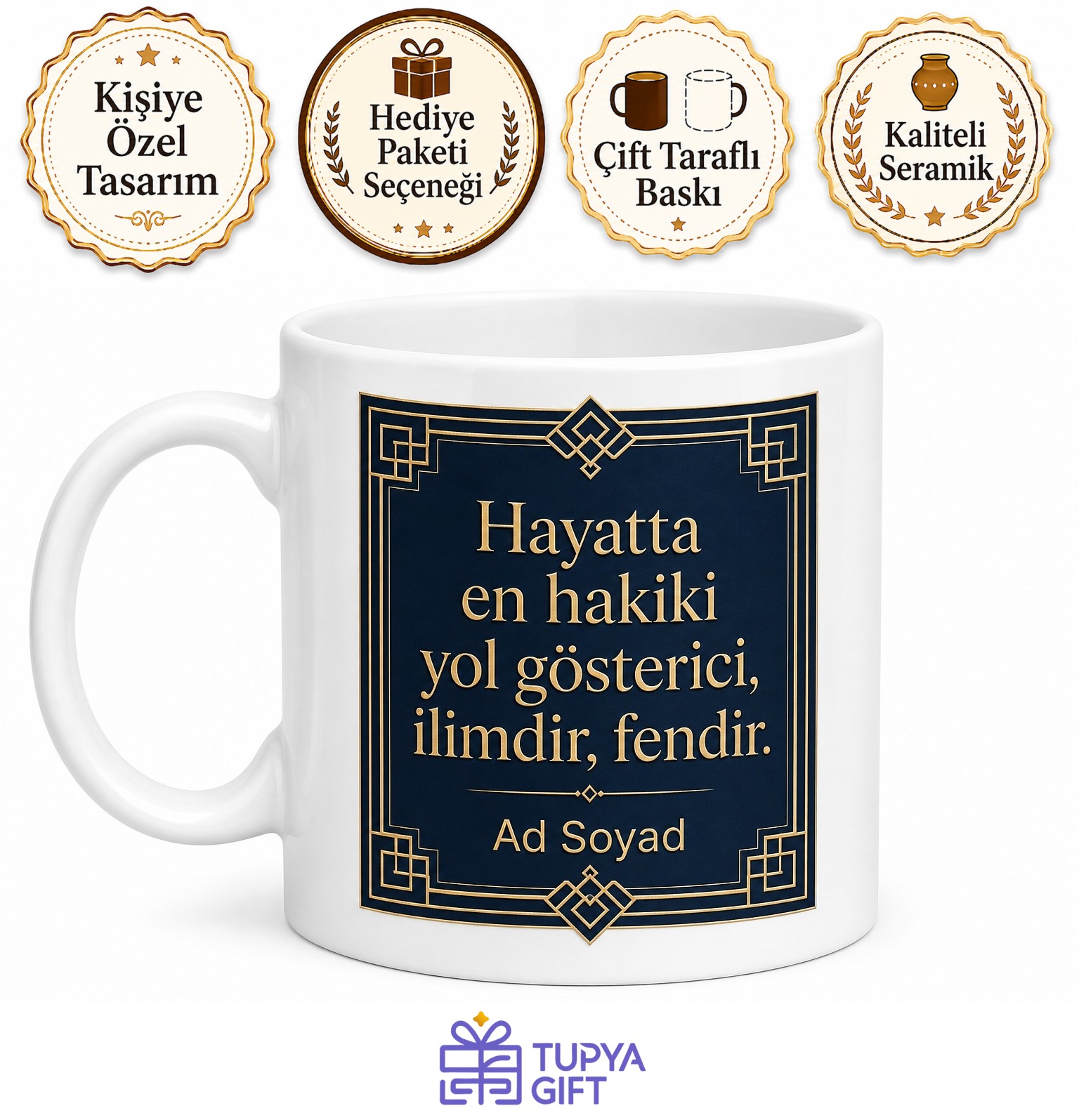 Erkeğe Hediye Tasarımlı Baskılı Porselen Kupa Bardak Özel Tasarım Hediye